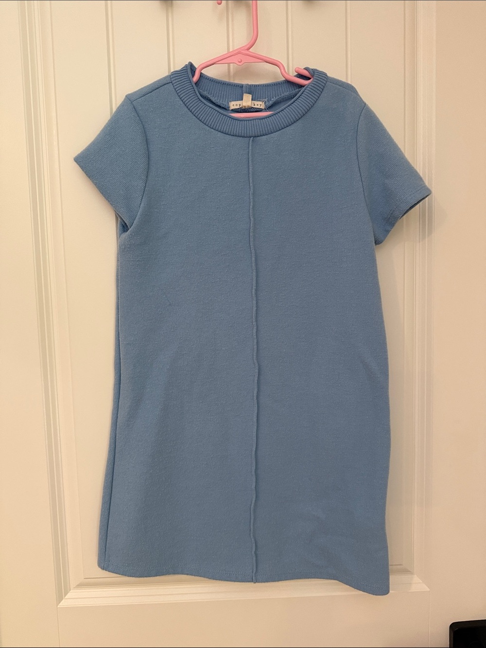 Copper Key Light Blue Short Sleeve Knit Dress